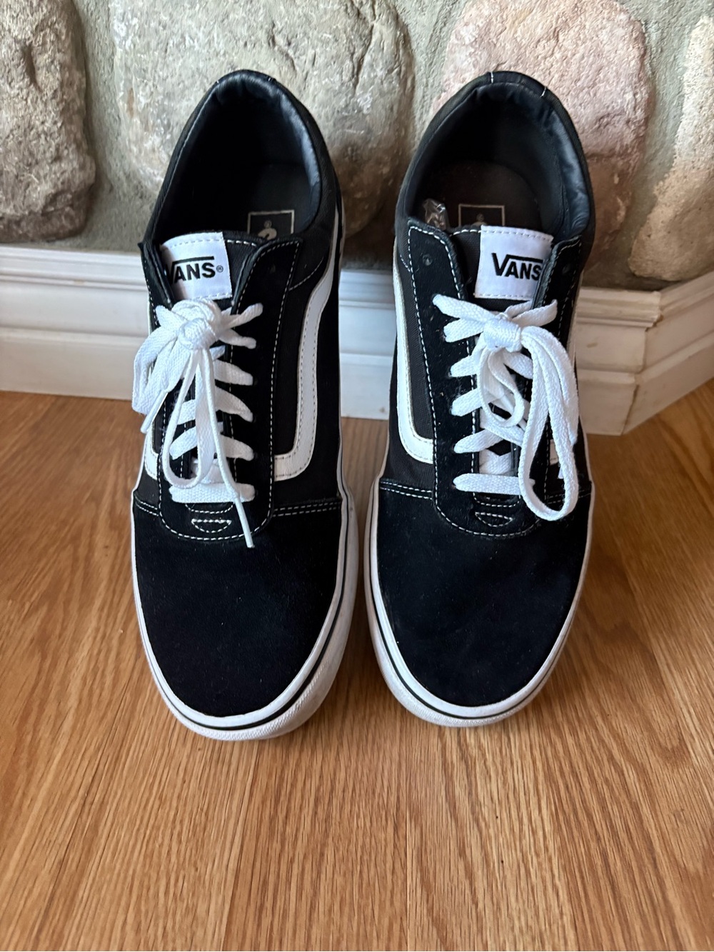 Vans Black and White Low-Top Skate Sneakers size 12 - Picture 2 of 8